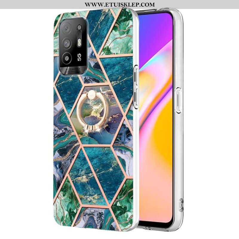 Etui do Oppo A94 5G Geometryczny Marmur Z Pierścionkiem